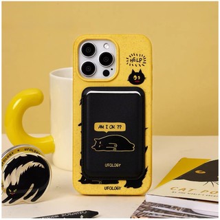 Ốp điện thoại ví họa tiết mèo lông đen cho iPhone 15pro 15promax 14 14promax 14pro 16 pro max 16 plus