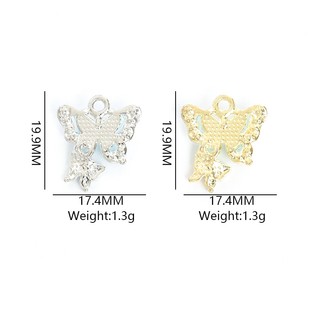 10 Chiếc Trong Suốt Acrylic & Kim Cương Giả Kẻ Sọc Tinh Tế Bướm Quyến Rũ DIY Tính Khí Vòng Cổ Vòng Tay Bông Tai Phụ Kiện Tóc Dreamy Đôi Thiết Kế Bướm Mặt Dây Hợp Kim