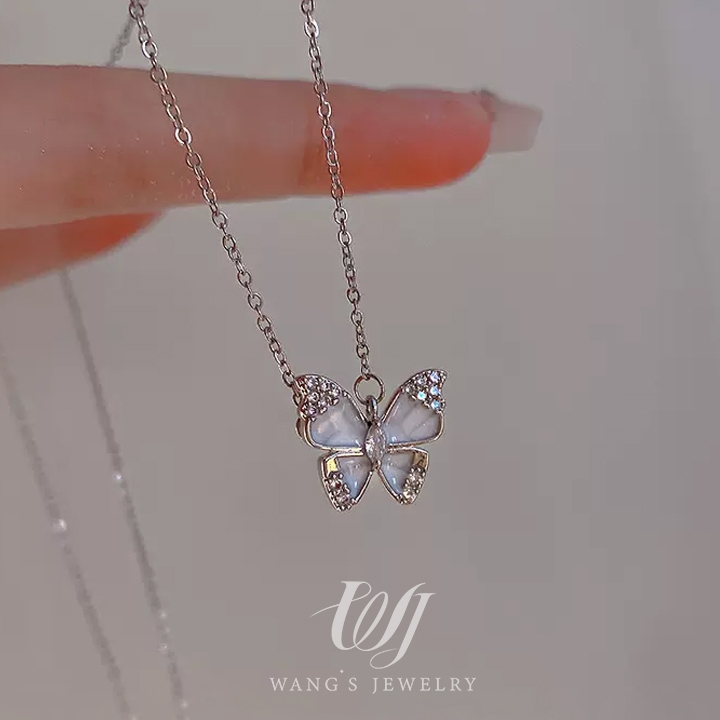 Wj 2023 Mới Nổ Bướm Ánh Sáng Sang Trọng Xương Đòn Dây Chuyền Vòng Cổ Nữ Thiết Kế Cao Cấp niche Cổ Phụ Kiện Dây Chuyền Áo Len