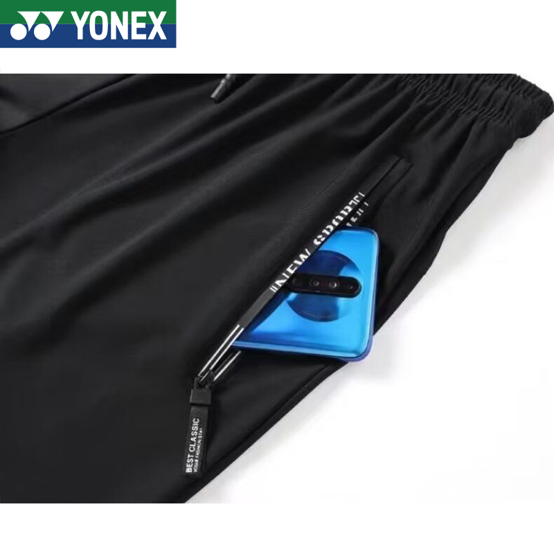 Yonex Quần Thể Thao Nam Mùa Hè Mỏng Thoáng Khí Thẳng Quần Size Lớn Rời Túi Dây Kéo Băng Lụa Dây Rút Quần