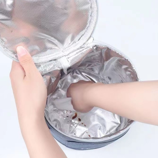 Túi Bento tròn cách nhiệt, giữ lạnh/nóng, đeo vai/chéo, hình trụ có thể thu vào, dùng làm túi ăn trưa