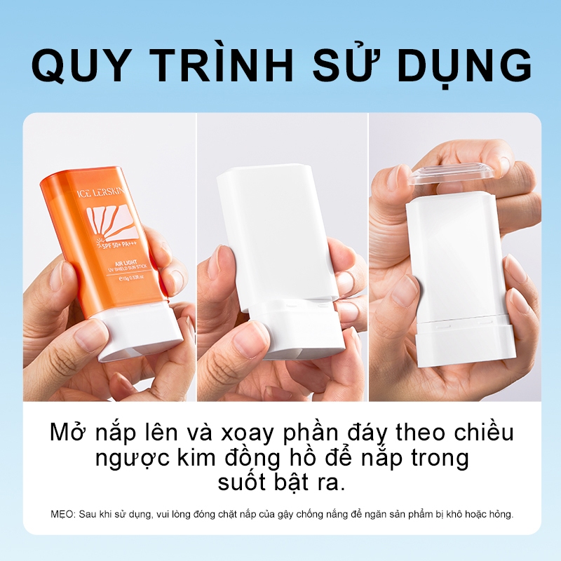 Que Chống Nắng ICE LERSKIN SPF 50+++ Kiềm dầu - Kháng mồ hôi Tiện dụng cho Du lịch/Dã ngoại