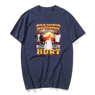 Sữa Làm Cho Tôi Bụng Đau Áo Thun Lactose Tolerant Ngộ nghĩnh Meme Đồ Họa Áo Nam Thời Trang Vintage Hip Hop Áo Thun Tay Ngắn