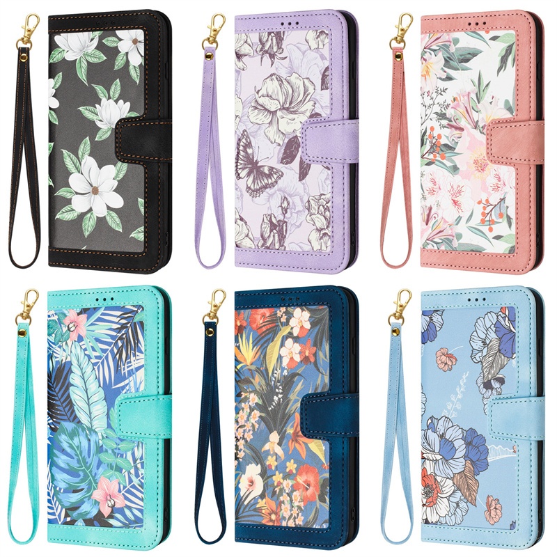 Khóa Flip Cover Dây Đeo Tay Dành Cho iphone 15 16 Plus Pro Max Da Đứng Giữ Khe Cắm Thẻ Vỏ Chống Sốc