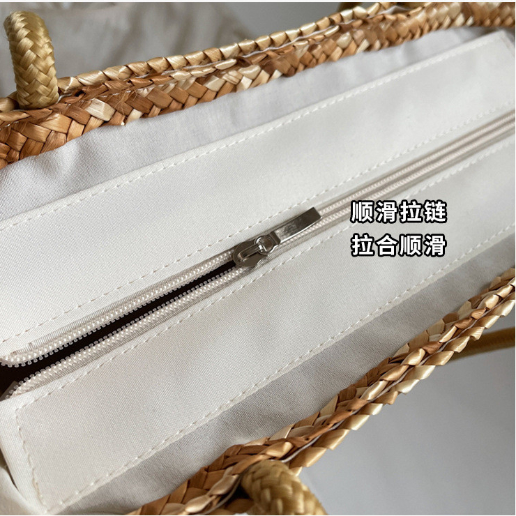 Túi Rơm Dệt Nữ Dung Tích Lớn Đeo Vai Tote Messenger