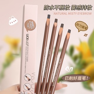 Bút chì kẻ mày chéo WODWOD Nhung tự nhiên Dễ dàng sử dụng Bút kẻ mày màu nâu đen Chống thấm mồ hôi W1079