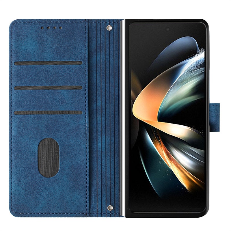 Dành Cho Samsung Galaxy Z Fold 3 4 5 6 Ví Flip Case Da Cao Cấp Khe Cắm Thẻ