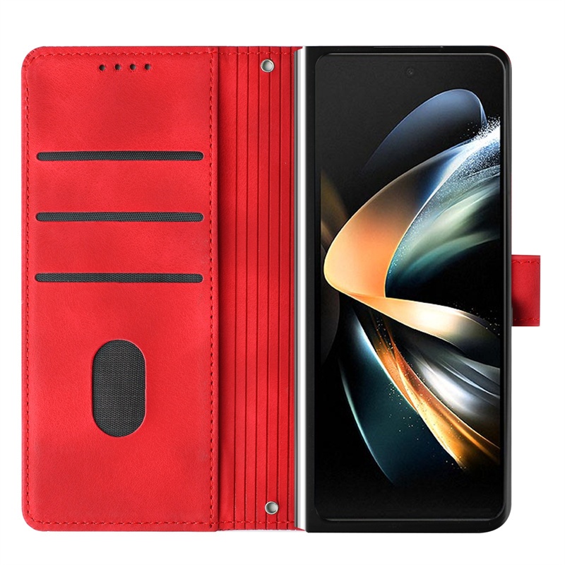 Dành Cho Samsung Galaxy Z Fold 3 4 5 6 Ví Flip Case Da Cao Cấp Khe Cắm Thẻ