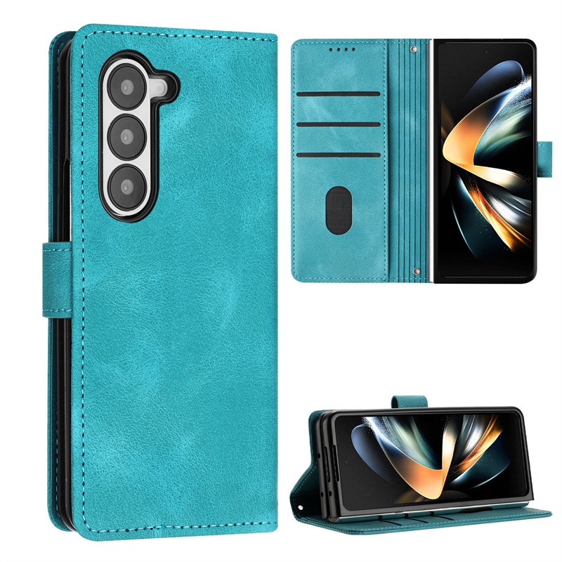 Dành Cho Samsung Galaxy Z Fold 3 4 5 6 Ví Flip Case Da Cao Cấp Khe Cắm Thẻ