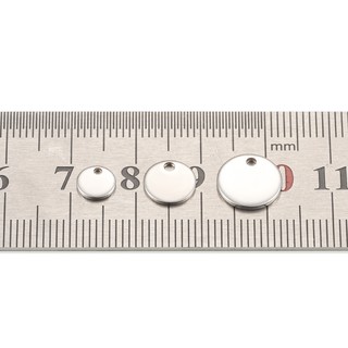 Thép không gỉ 6 / 8 / 10mm Thẻ tròn DIY Trang sức Vòng Mặt dây chuyền Phụ kiện