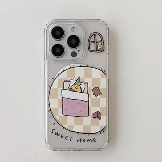 Ốp bảo vệ thẻ họa tiết máy nghe nhạc hoạt hình Hàn Quốc cho iPhone 15pro 15promax 14 14promax 14pro 16 pro max 16 plus
