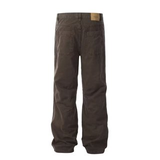 Quần jean nam Gksss phong cách Maillard dáng rộng thiết kế xếp ly thông thường giặt quần bảo hộ lao động