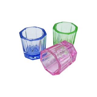 Cốc bát giác thủy tinh 8 mặt, bát trộn bột lỏng cho nghệ thuật làm móng, thiết bị hỗ trợ pha trộn nha khoa