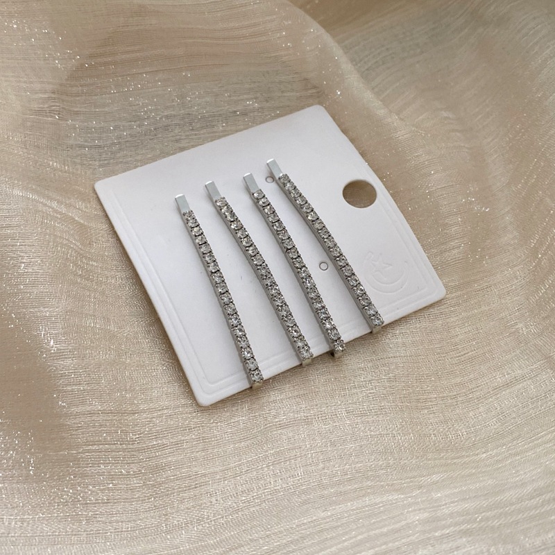 Bộ móng vuốt đồng đính kim cương một dòng kẹp đơn giản thời trang bên lề kẹp khí chất nhỏ tất cả phụ kiện tóc mới