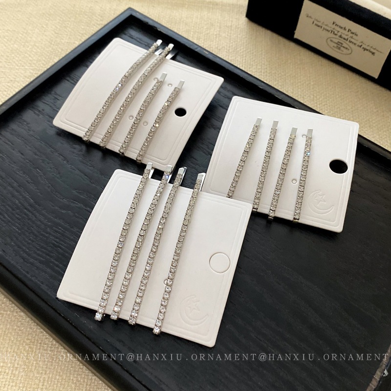 Bộ móng vuốt đồng đính kim cương một dòng kẹp đơn giản thời trang bên lề kẹp khí chất nhỏ tất cả phụ kiện tóc mới