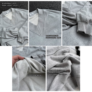 Áo nỉ nam Gksss dáng rộng giản dị phong cách cổ điển đại học màu xám cổ chữ V phong cách trung tính cũ