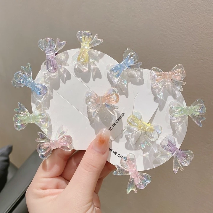 ☄️starryshop☄️Kẹp Tóc Nơ Nhựa Acrylic Đáng Yêu Cho Bé Gái