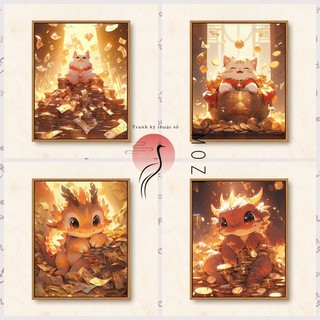 MOZI✨40 * 50cm / 30 * 40cm May Mắn tranh tô màu theo số tranh số hóa bộ tô màu theo số Tự Làm Kỹ Thuật Số Tranh Sơn Dầu Tự Làm Tô Màu Tranh Phong Cảnh Tranh Kỹ Thuật Số Tranh Vẽ Tay Làm Đầy Tranh Acrylic Tranh Trang Trí Nhà Cửa Tranh