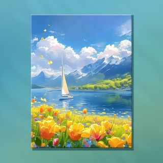 MOZI✨40 * 50cm / 30 * 40cm thuyền buồm tranh tô màu theo số tranh số hóa bộ tô màu theo số Sailing diy Kỹ Thuật Số Tranh Sơn Dầu Tự Làm Màu Tranh Phong Cảnh Tranh Kỹ Thuật Số Tranh Tay Tranh Làm Đầy Tranh Acrylic Tranh Trang Trí Nhà Cửa Tranh
