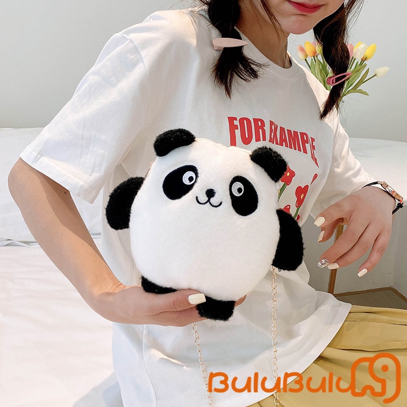 67hl-cute Gấu Trúc Thỏ Dây Xích Túi Nữ Tính Trái Tim Học Sinh Trẻ Em ' S Túi đeo vai sang trọng Búp bê Grabber