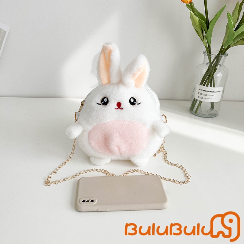 67hl-cute Gấu Trúc Thỏ Dây Xích Túi Nữ Tính Trái Tim Học Sinh Trẻ Em ' S Túi đeo vai sang trọng Búp bê Grabber