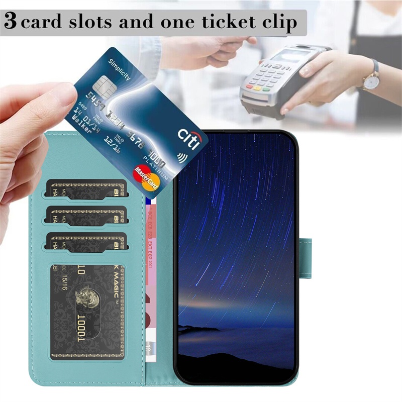 Ốp Lưng Cho iphone 16 15 14 Plus Pro Max Ví Da Lật Vỏ Hoạt Hình Bảo Vệ Bỏ Túi Khe Cắm Thẻ Bao