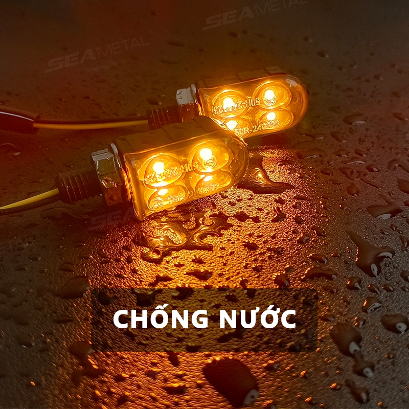 Đèn LED xe máy SEAMETAL Đèn báo rẽ 12V Xe máy Tín hiệu rẽ Thích hợp cho Honda Yamaha Suzuki (Giá 1 đôi)