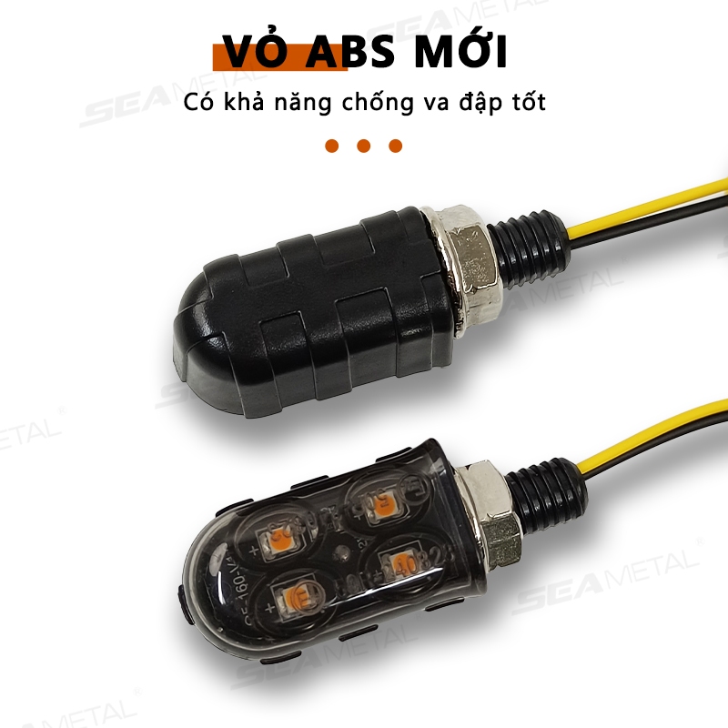 Đèn LED xe máy SEAMETAL Đèn báo rẽ 12V Xe máy Tín hiệu rẽ Thích hợp cho Honda Yamaha Suzuki (Giá 1 đôi)