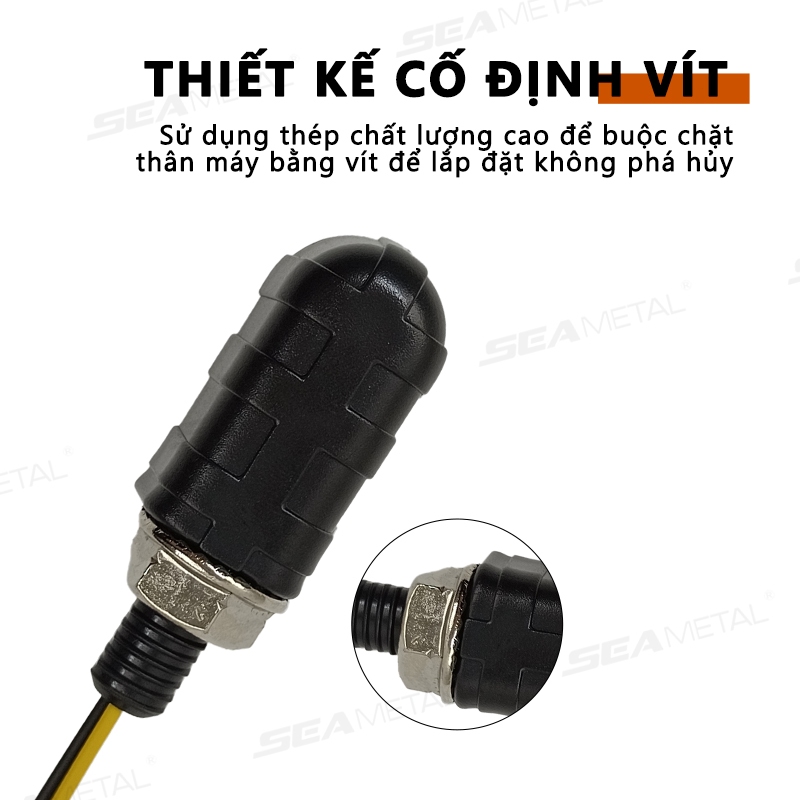 Đèn LED xe máy SEAMETAL Đèn báo rẽ 12V Xe máy Tín hiệu rẽ Thích hợp cho Honda Yamaha Suzuki (Giá 1 đôi)