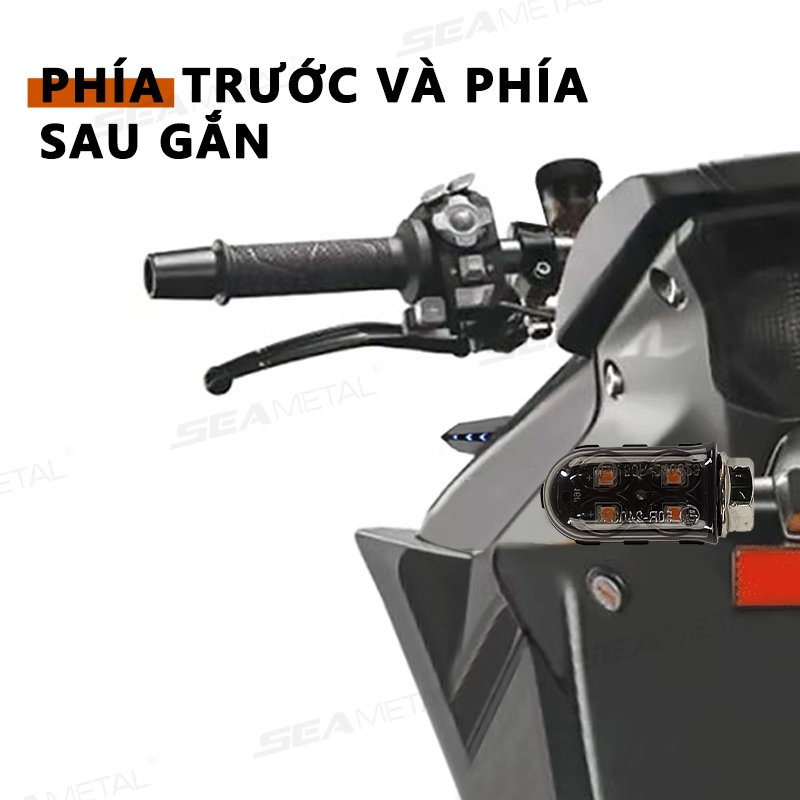 Đèn LED xe máy SEAMETAL Đèn báo rẽ 12V Xe máy Tín hiệu rẽ Thích hợp cho Honda Yamaha Suzuki (Giá 1 đôi)
