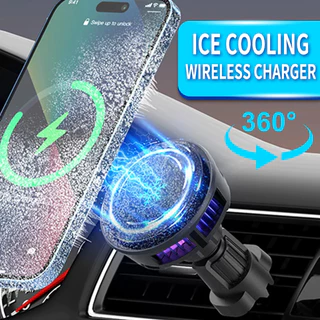 15w Quạt Làm Mát Từ Tính Ô Tô Sạc Không Dây Lỗ Thông Hơi Điện Thoại Ô Tô Magsafe Trạm Sạc Xe Hơi Nhanh Cho iPhone 12 13 14 15 Pro Max