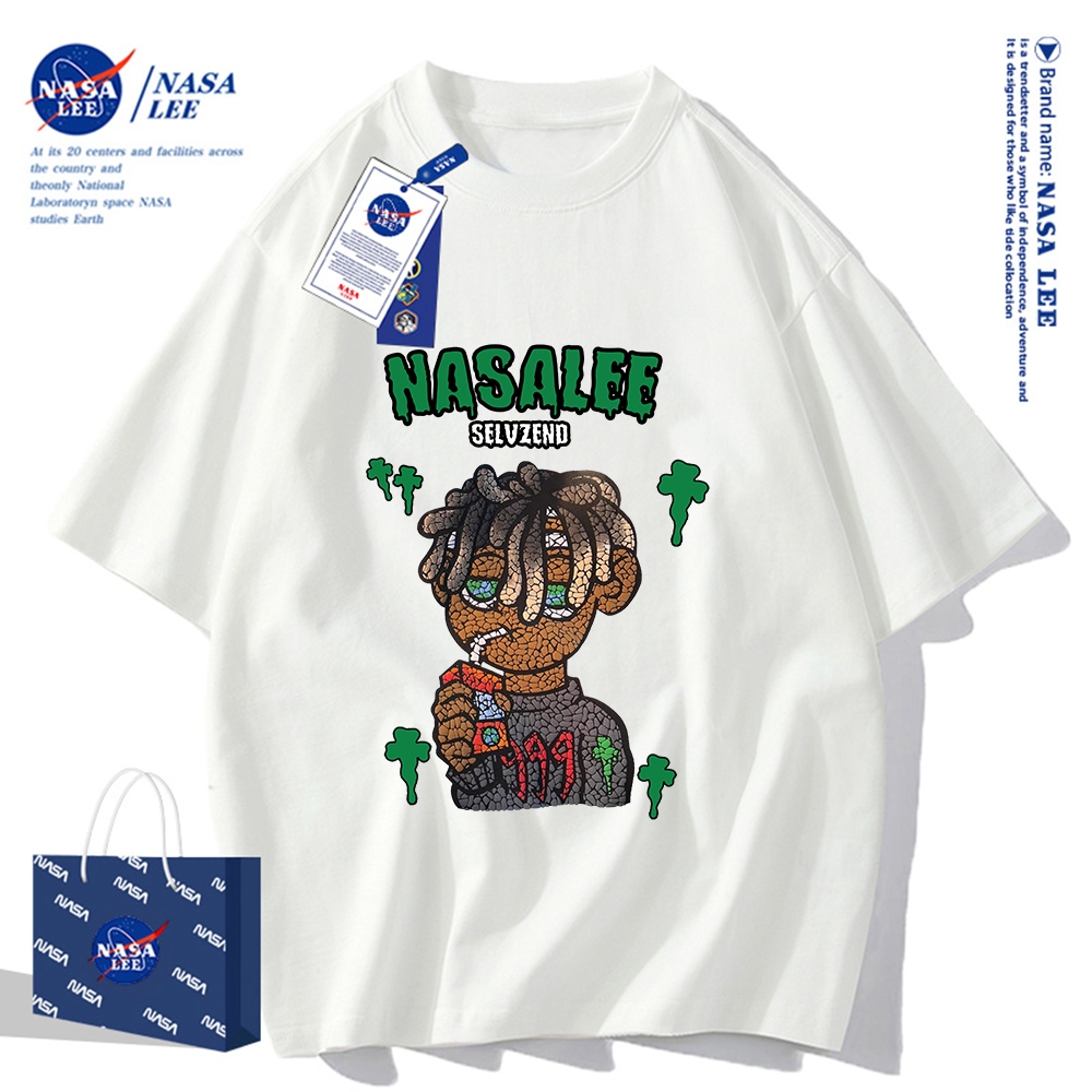 NASA 2024 Mùa Hè Áo Thun Cotton Nam Nữ Rời Thoáng Khí
