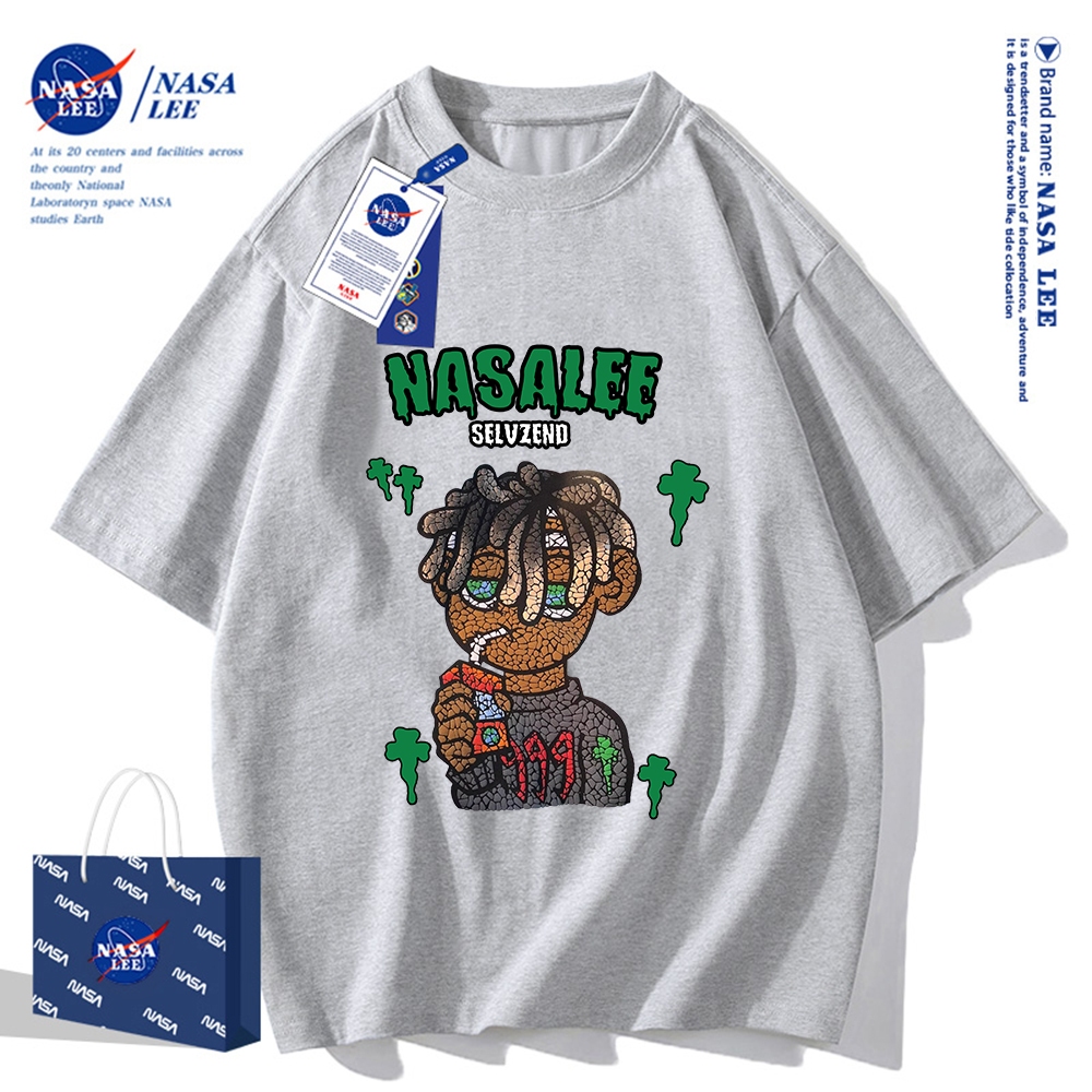 NASA 2024 Mùa Hè Áo Thun Cotton Nam Nữ Rời Thoáng Khí