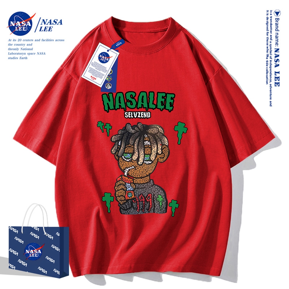 NASA 2024 Mùa Hè Áo Thun Cotton Nam Nữ Rời Thoáng Khí