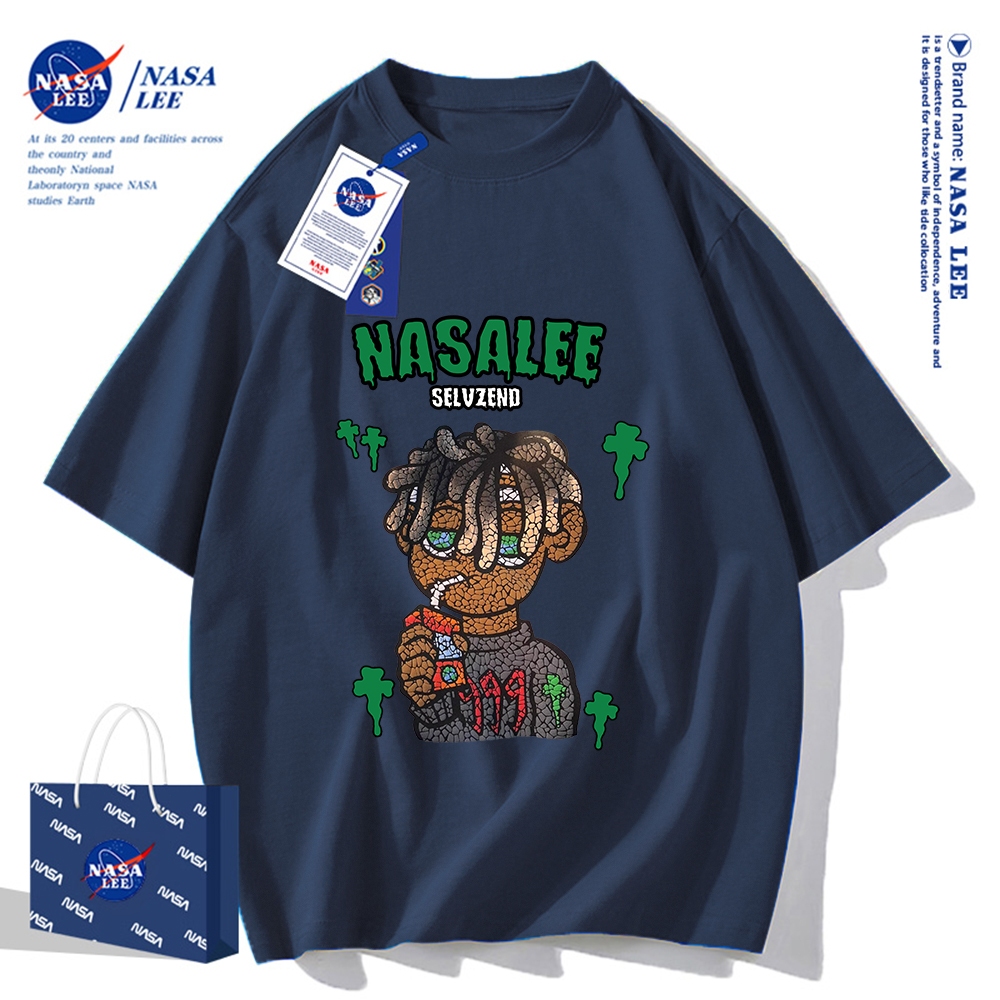 NASA 2024 Mùa Hè Áo Thun Cotton Nam Nữ Rời Thoáng Khí