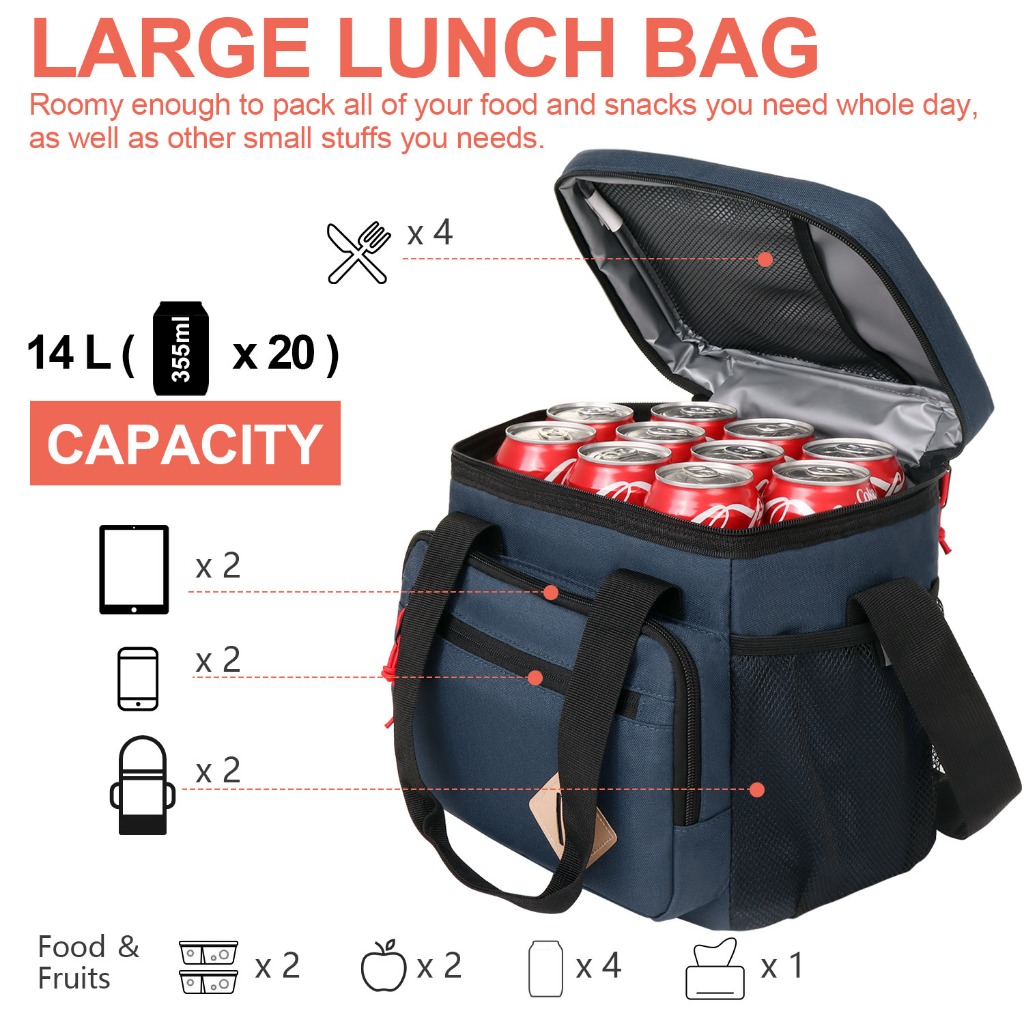 SANCHENGQCBY1314 zp Du lịch đường ngắn Công viên leo núi Túi chống rò rỉ chống thấm nước Màu xanh đậm Vải Oxford EVA Bảo quản băng Túi xách giữ tươi Cắm trại ngoài trời Dung tích lớn dày 14L