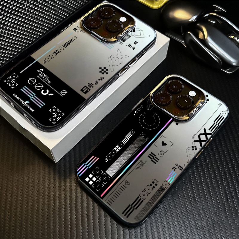 Ốp Lưng Cho iPhone 16 11 14 15 12 13 Pro Max 16e 8 7 Plus XR X XS Max SE2020 2022 Trò Chơi Thời Trang CS Clear GO Sang Trọng IMD Kim Loại Cứng Chống Sốc