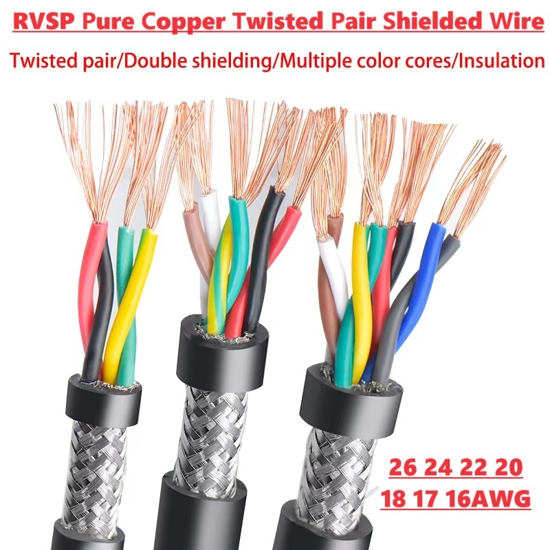 2 / 10M RVSP 2 3 4 5 6 8 10 12 Core Xoắn Cặp Bảo Vệ Đen 26 24 22 20 18 ...