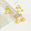 Khuyên tai titan nữ không gỉ mạ vàng 24k thiết kế bi tròn phun cát xinh xắn trẻ trung