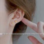 Khuyên tai titan nữ không gỉ mạ vàng 24k thiết kế bi tròn phun cát xinh xắn trẻ trung