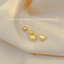 Khuyên tai titan nữ không gỉ mạ vàng 24k thiết kế bi tròn phun cát xinh xắn trẻ trung