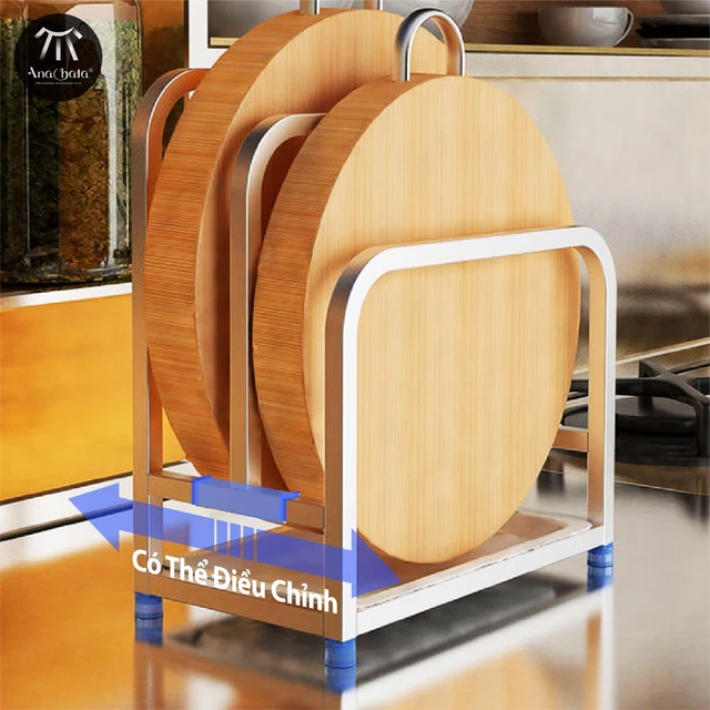 Giá Để Thớt Inox Nắp Nồi Bằng Thép Không Gỉ Tiện Dụng Cho Nhà Bếp, Kệ Để Inox Nắp Nồi Dùng Nhà Bếp, Giá Để Gỗ, Kệ Thớt, Kệ Đựng Thớt, Giá, Kệ Để Xoong Nồi