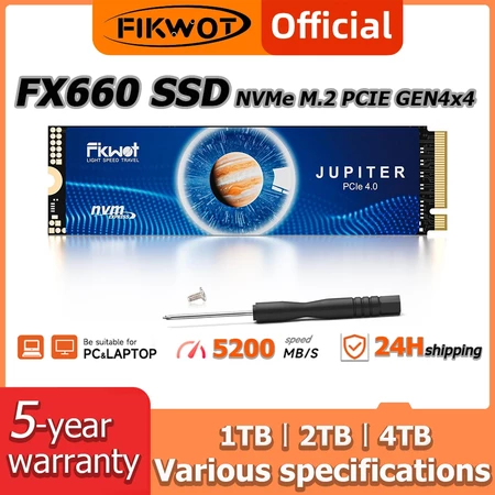 Fikwot Ổ Cứng SSD FX660 1TB 2TB M.2 2280 NVME PCIe Gen4.0x4 5200MB/S SSD cho PC,Laptop và PS5