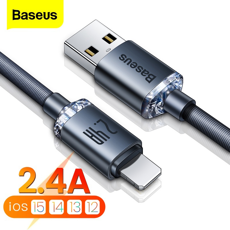 Ảnh Baseus 2.4A Cáp USB A-L Sạc Dữ Liệu Nhanh Dây USB Cáp Điện Thoại Di Động Cho 13 12 1