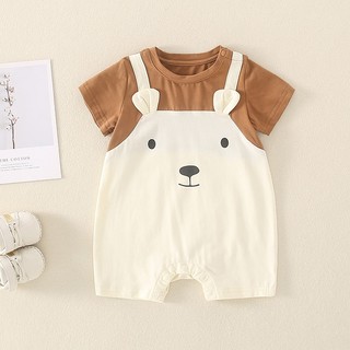 Quần áo trẻ em in hình gấu áo liền quần cho bé phù hợp với áo liền quần ngắn tay cotton cho bé