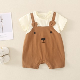 Quần áo trẻ em in hình gấu áo liền quần cho bé phù hợp với áo liền quần ngắn tay cotton cho bé