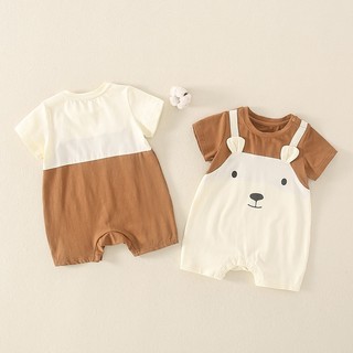 Quần áo trẻ em in hình gấu áo liền quần cho bé phù hợp với áo liền quần ngắn tay cotton cho bé