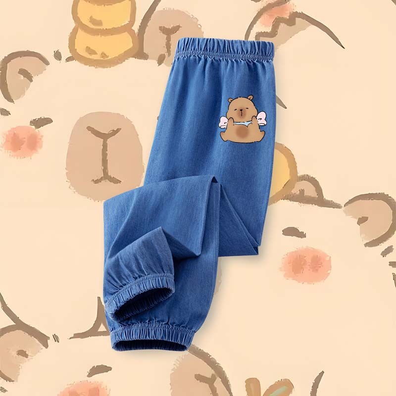 W.G.Q Quần chống muỗi cho bé gái，mỏng nhẹ thoáng khí，mát mẻ thoải mái，phù hợp mùa hè In Capybara