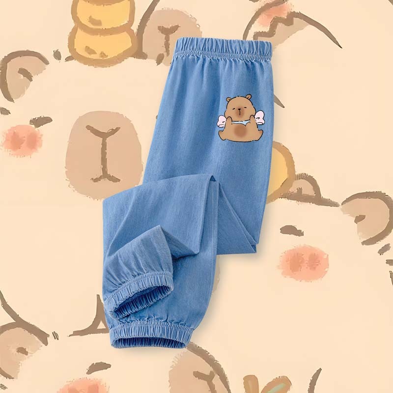W.G.Q Quần chống muỗi cho bé gái，mỏng nhẹ thoáng khí，mát mẻ thoải mái，phù hợp mùa hè In Capybara