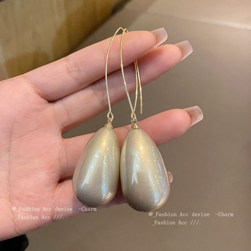 Pháp hình học thả ngọc trai bông tai thời trang retro khí chất móc tai mới cảm giác cao cấp phù hợp với bông tai bán buôn nữ